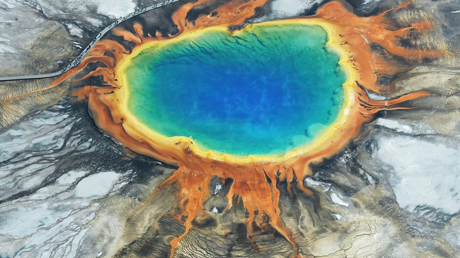 Grand Prismatic Spring landscape